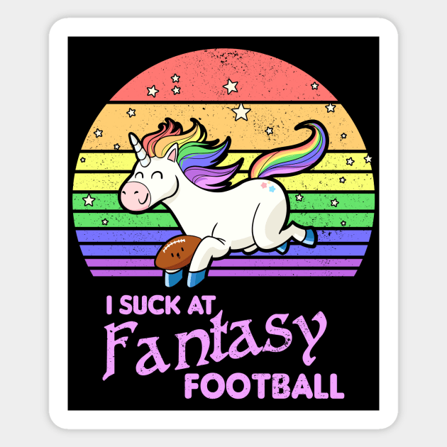 I suck at fantasy football Unicorn Footbal league Sticker by Radarek_Design